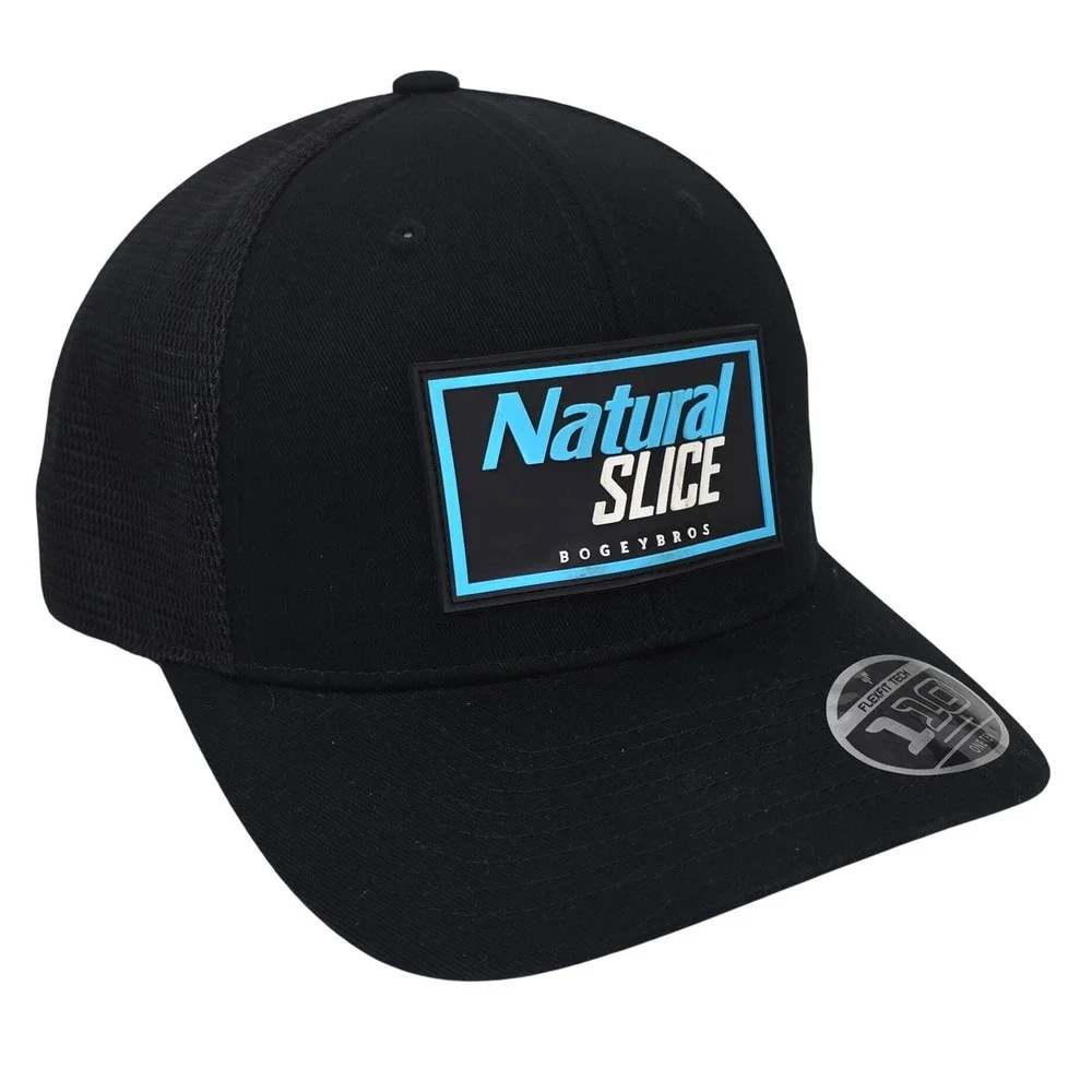 Bogey Bros Natural Slice Trucker‎ Hat Golf Cap Black Flexfit 110 Snapback OSFA